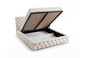 Designer Polsterbett Nino in Samt – Beige