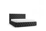 Designer Polsterbett Nino in Samt – Schwarz