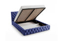 Designer Polsterbett Nino in Samt – Blau