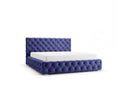 Designer Polsterbett Nino in Samt – Blau