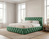 Designer Polsterbett Nino in Samt – Grün