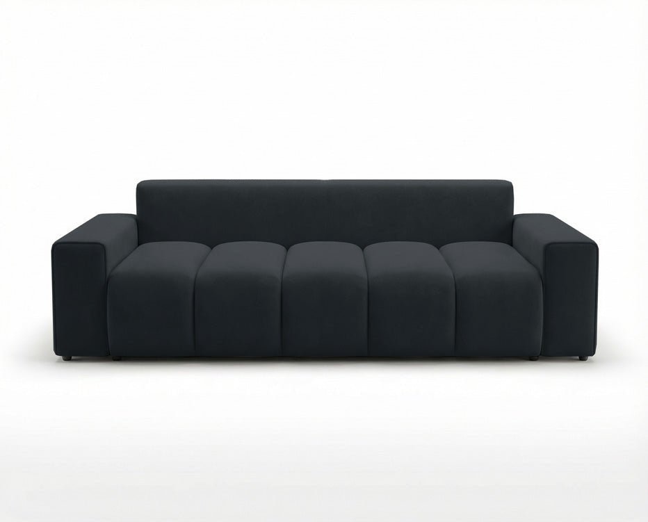 Designer 3 Sitzer Sofa Vena mit Stauraum und Schlaffunktion in Samt
