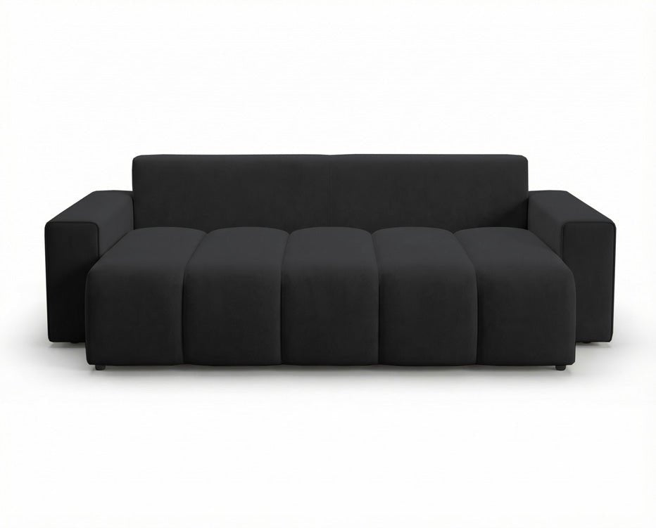 Designer 3 Sitzer Sofa Vena mit Stauraum und Schlaffunktion in Samt
