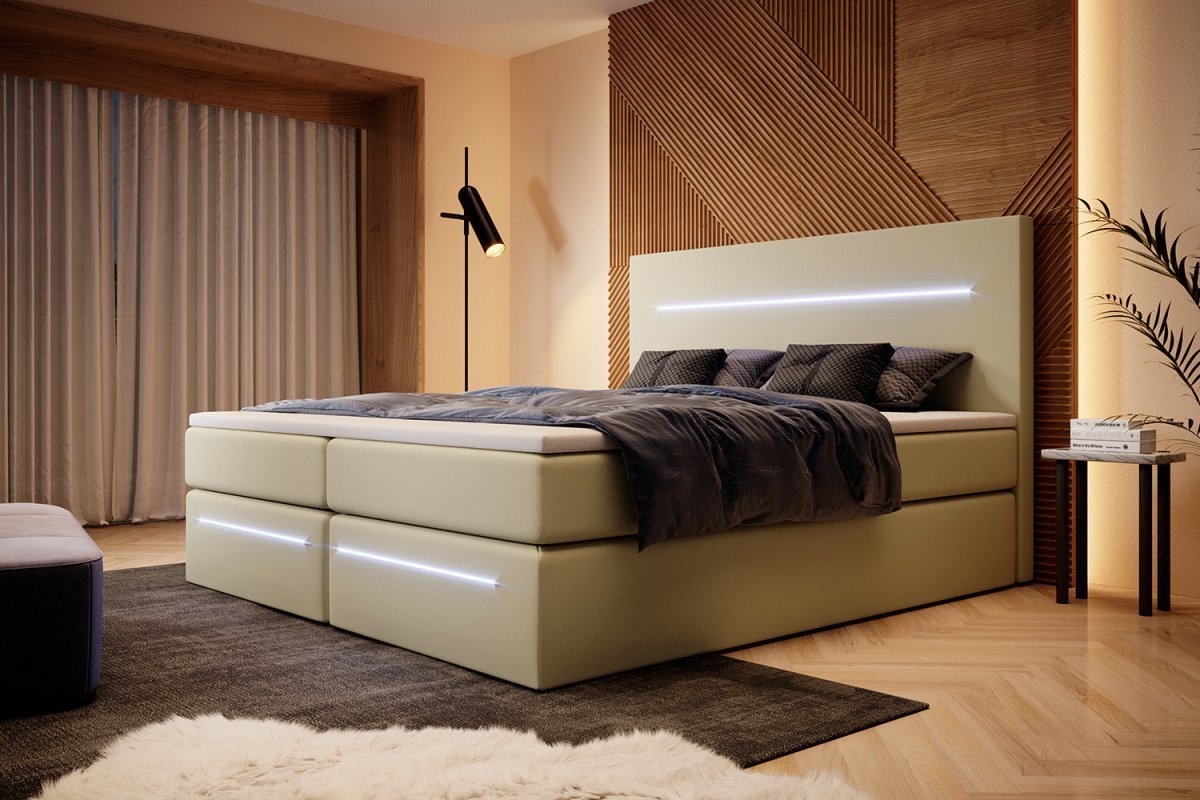 OUTLET - Boxspringbett Sejour mit LED u. Stauraum - Luxusbetten24