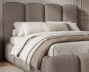 Designer Polsterbett Perla in Bouclé – Taupe