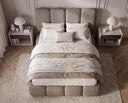 Designer Polsterbett Perla in Bouclé – Taupe