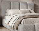 Designer Polsterbett Perla in Bouclé – Hellgrau