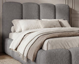 Designer Polsterbett Perla in Bouclé – Grau