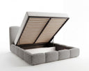 Designer Polsterbett Perla in Bouclé – Grau