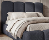 Designer Polsterbett Perla in Bouclé – Anthrazit