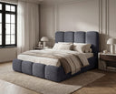 Designer Polsterbett Perla in Bouclé – Anthrazit