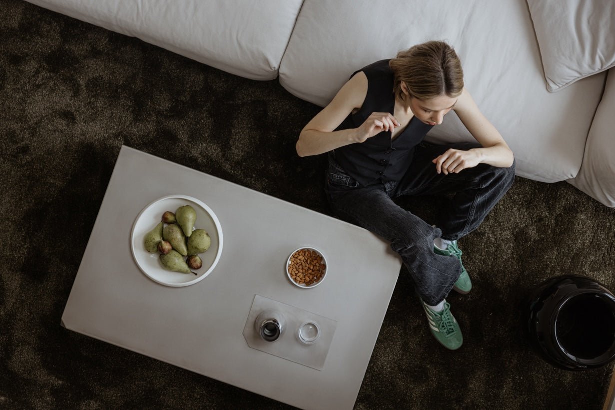 Salontafel RAW-C – roestvrij staal met zijde-matte afwerking