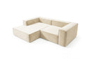 Designer Ecksofa Reno in Samt – Beige – Links