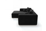 Designer Ecksofa Reno in Samt – Schwarz – Links