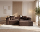 Designer Ecksofa Reno in Samt – Braun – Rechts