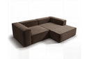 Designer Ecksofa Reno in Samt – Braun – Rechts