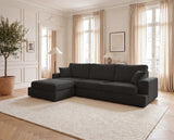 Designer Ecksofa Vigo in Bouclé – Anthrazit – Links
