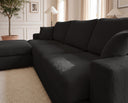 Designer Ecksofa Vigo in Bouclé – Anthrazit – Links