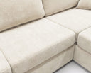Designer Ecksofa Vigo in Chenille – Beige – Rechts