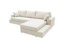 Designer Ecksofa Vigo in Chenille – Beige – Rechts