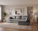 Designer Ecksofa Vigo in Chenille – Grau – Rechts