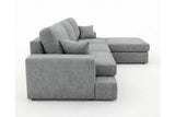 Designer Ecksofa Vigo in Chenille – Grau – Rechts