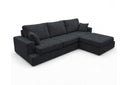 Designer Ecksofa Vigo in Chenille – Anthrazit – Rechts