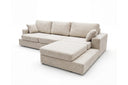 Designer Ecksofa Vigo in Chenille – Weiß – Rechts