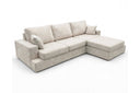 Designer Ecksofa Vigo in Chenille – Weiß – Rechts