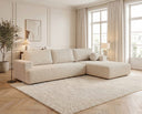Designer Ecksofa Vanto in Bouclé – Beige – Rechts