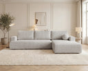 Designer Ecksofa Vanto in Bouclé – Sand – Rechts