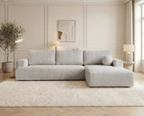 Designer Ecksofa Vanto in Bouclé – Sand – Rechts