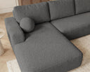 Designer Ecksofa Vanto in Bouclé – Grau – Links