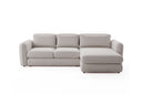 Designer Ecksofa Tino in Strukturstoff – Hellgrau – Rechts