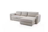 Designer Ecksofa Tino in Strukturstoff – Hellgrau – Rechts