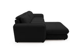Designer Ecksofa Tino in Strukturstoff – Schwarz – Links