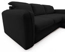 Designer Ecksofa Tino in Strukturstoff – Schwarz – Rechts