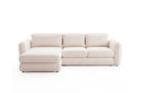 Designer Ecksofa Tino in Strukturstoff – Weiß – Links
