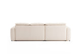 Designer Ecksofa Tino in Strukturstoff – Weiß – Links