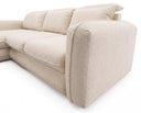 Designer Ecksofa Tino in Strukturstoff – Weiß – Links