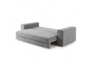 Designer 3 Sitzer Sofa Nilo in Samt mit Schlaffunktion & Stauraum – Grau