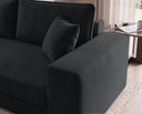 Designer 3 Sitzer Sofa Nilo in Samt mit Schlaffunktion & Stauraum – Schwarz