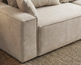 Designer 3 Sitzer Sofa Rego in Samt mit Schlaffunktion & Stauraum – Beige