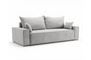 Designer 3 Sitzer Sofa Rego in Samt mit Schlaffunktion & Stauraum – Hellgrau