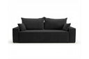 Designer 3 Sitzer Sofa Rego in Samt mit Schlaffunktion & Stauraum – Schwarz