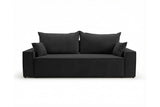 Designer 3 Sitzer Sofa Rego in Samt mit Schlaffunktion & Stauraum – Schwarz