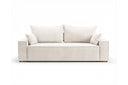 Designer 3 Sitzer Sofa Rego in Samt mit Schlaffunktion & Stauraum – Weiß
