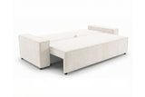 Designer 3 Sitzer Sofa Rego in Samt mit Schlaffunktion & Stauraum – Weiß