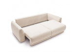 Designer 3 Sitzer Sofa Nora in Samt mit Schlaffunktion & Stauraum – Beige