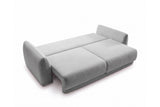 Designer 3 Sitzer Sofa Nora in Samt mit Schlaffunktion & Stauraum – Grau